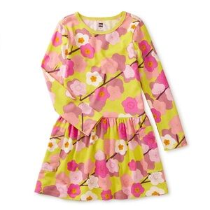 Tea Collection Long Sleeve Pocket Dress — Cherry Blossom